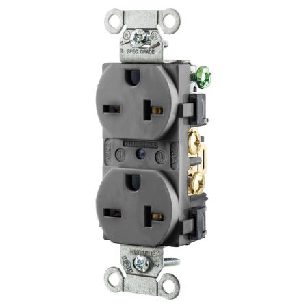 HUBBELL WIRING DEVICE-KELLEMS Construction/Commercial Receptacles 5462GY 5462GY